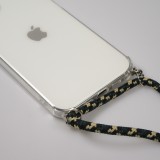 iPhone 15 Case Hülle - Gummi transparent bumper mit Seil - Grün / gold