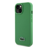 iPhone 15 Case Hülle - Lacoste Petit Piqué Effekt mit MagSafe und gesticktem Logo-Patch - Grün