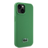 iPhone 15 Case Hülle - Lacoste Petit Piqué Effekt mit MagSafe und gesticktem Logo-Patch - Grün