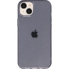 Coque iPhone 15 Plus - Gel transparent avec paillettes - Bleu foncé