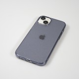 Coque iPhone 15 Plus - Gel transparent avec paillettes - Bleu foncé