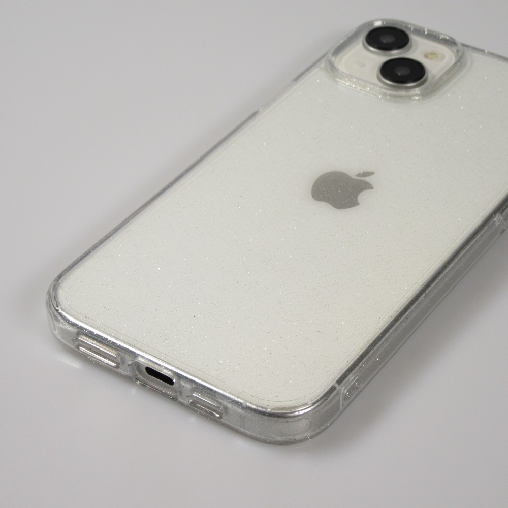 Coque iPhone 15 Plus - Gel transparent avec paillettes - Transparent