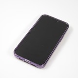 iPhone 15 Plus Case Hülle - Gel Gummi transparent mit Glitzerstaub - Violett