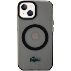 iPhone 15 Plus Case Hülle - Lacoste Transparent-Lackgel mit MagSafe - Schwarz