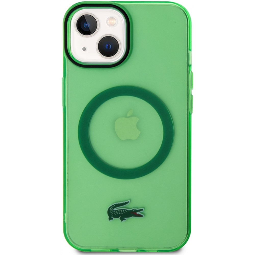 iPhone 15 Plus Case Hülle - Lacoste Transparent-Lackgel mit MagSafe - Hellgrün