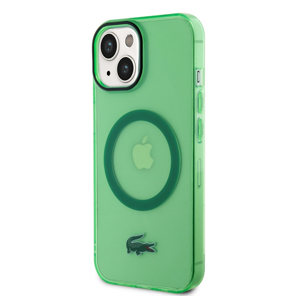 iPhone 15 Plus Case Hülle - Lacoste Transparent-Lackgel mit MagSafe - Hellgrün