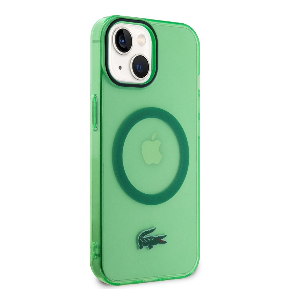 iPhone 15 Plus Case Hülle - Lacoste Transparent-Lackgel mit MagSafe - Hellgrün