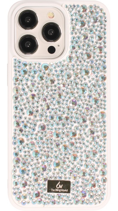 iPhone 15 Pro Case Hülle - Glitzer Diamant The Bling World - Weiss