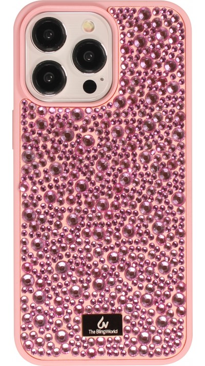 iPhone 15 Pro Case Hülle - Glitzer Diamant The Bling World - Rosa