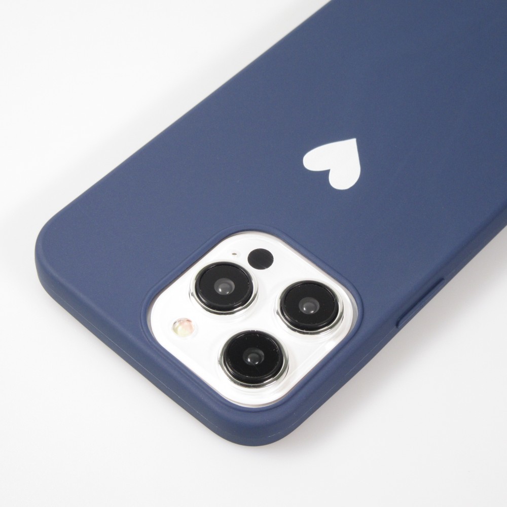 Hülle iPhone 15 Pro - Gummi Herz blau