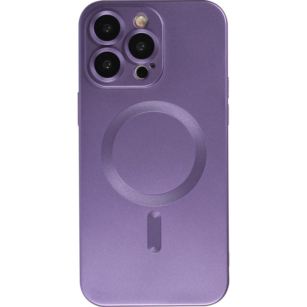 iPhone 16 Pro Max Case Hülle - Gummi weich mit Kameraschutzglas MagSafe - Violett