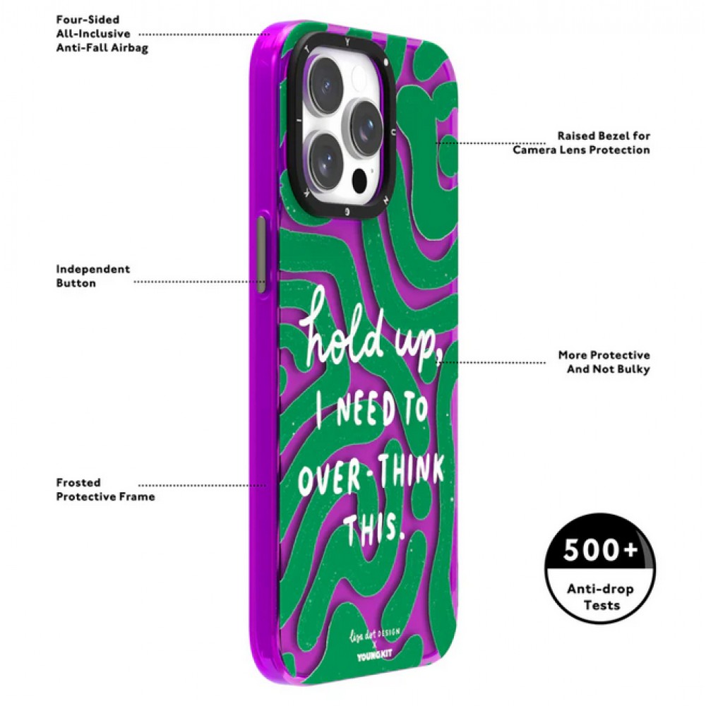 iPhone 15 Pro Case Hülle - Youngkit @LisadotDesign Positive Quotes Case Let the Devil know