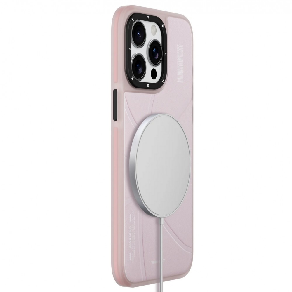 iPhone 15 Pro Max Case Hülle - Youngkit Passionate Backboard Leather Case mit Magsafe - Rosa