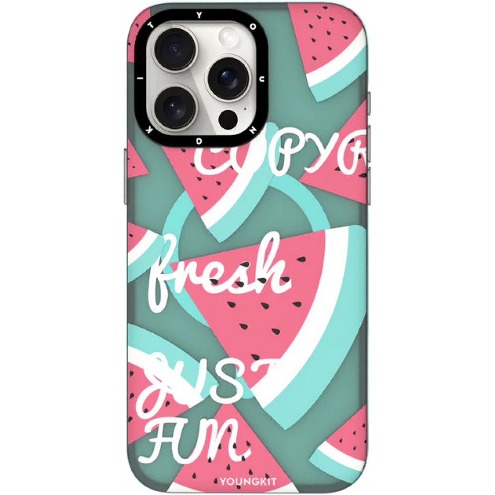 iPhone 15 Pro Case Hülle - Youngkit Summer Fruit-Themed Case mit Magsafe - Wassermelon