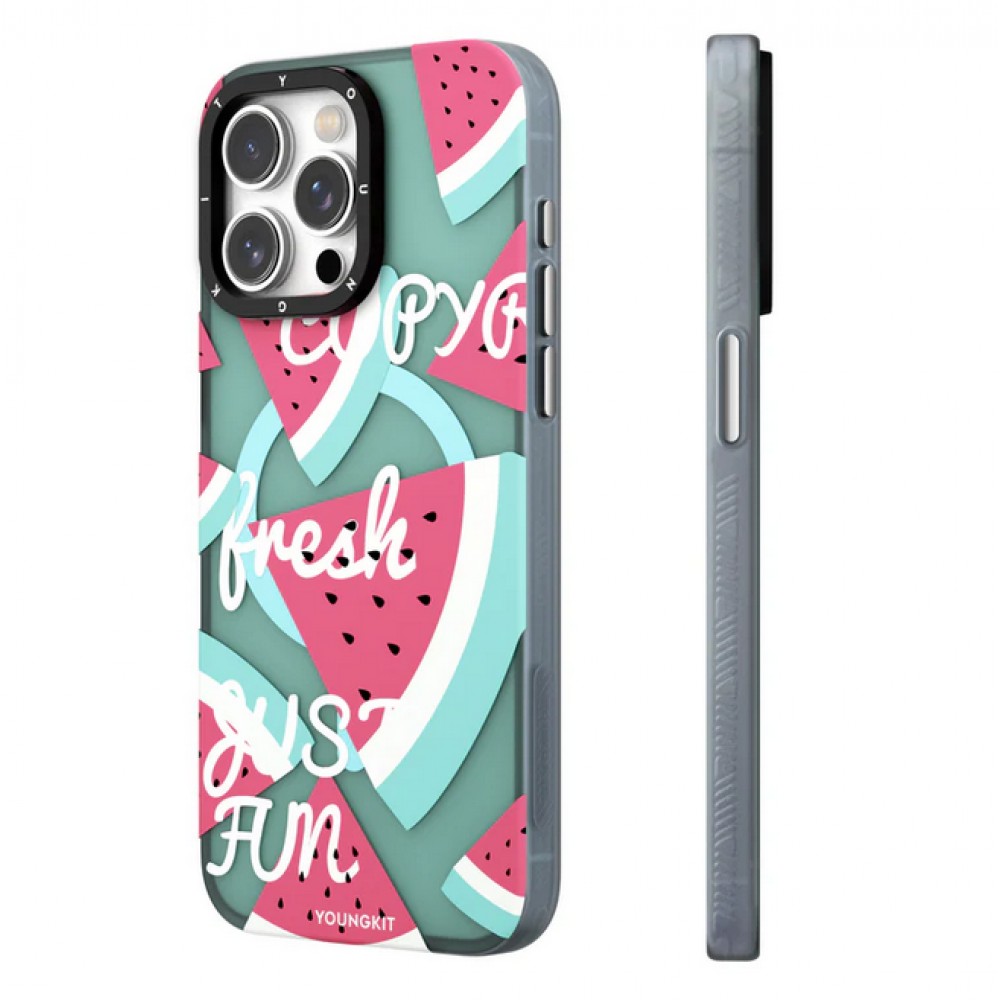 iPhone 15 Pro Case Hülle - Youngkit Summer Fruit-Themed Case mit Magsafe - Wassermelon