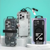 iPhone 15 Pro Case Hülle - Youngkit True Color Luggage-Inspired mit MagSafe - Silber