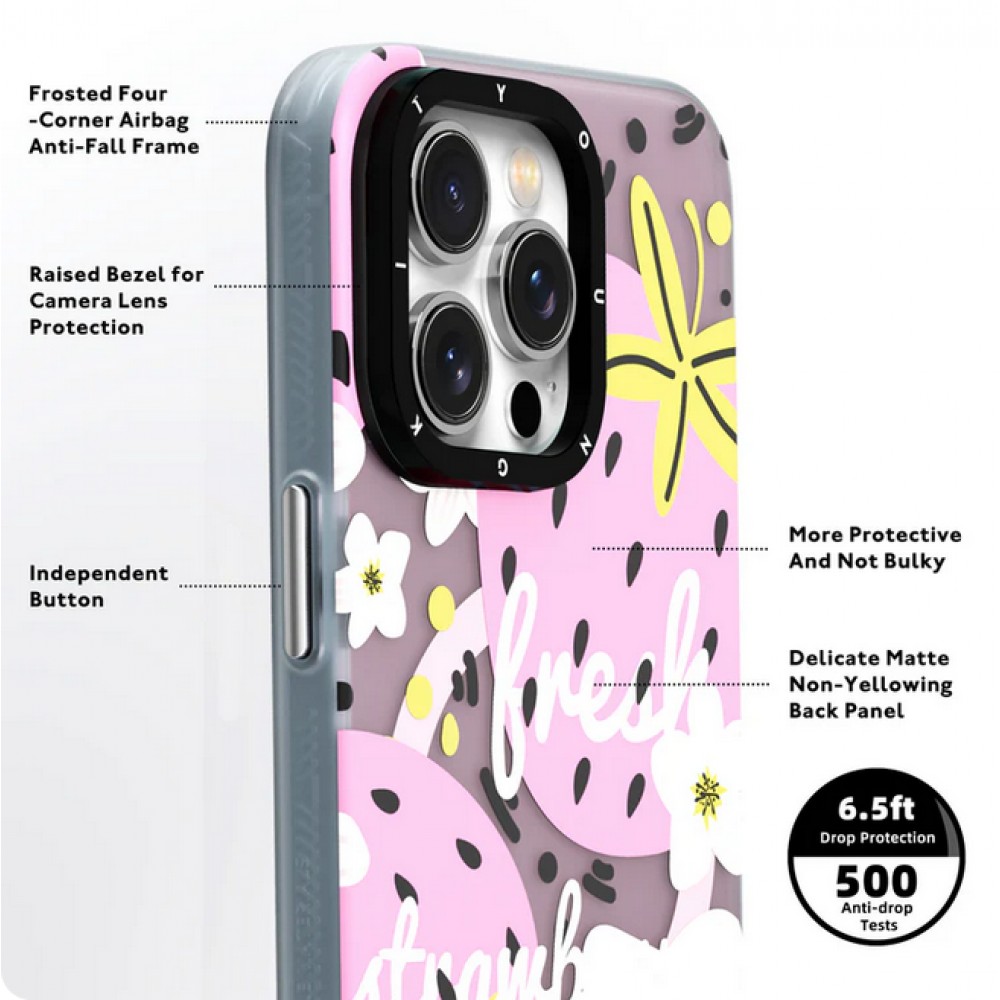 iPhone 15 Case Hülle - Youngkit Summer Fruit-Themed Case mit Magsafe - Wassermelon