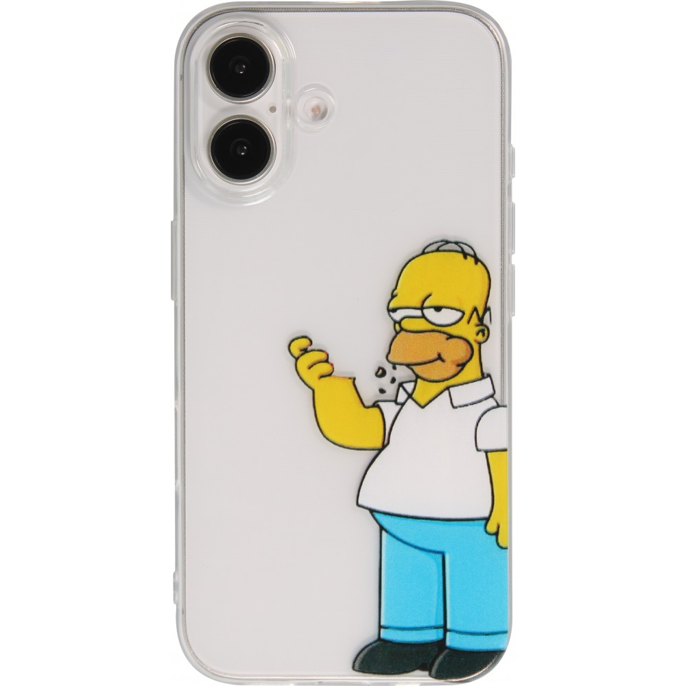 iPhone 16 Case Hülle - Gummi cartoon Homer Simpson