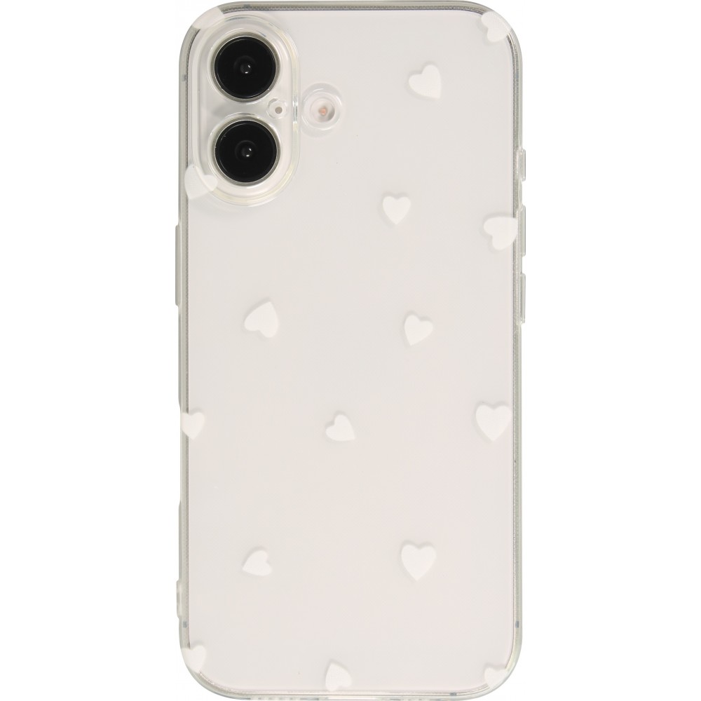 iPhone 16 Case Hülle - Gummi kleines Herz - Weiss