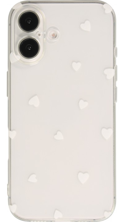 iPhone 16 Case Hülle - Gummi kleines Herz - Weiss