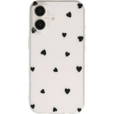 iPhone 16 Case Hülle - Gummi kleines Herz - Schwarz