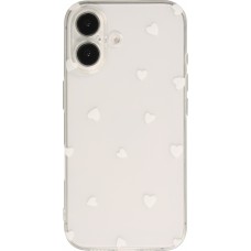 iPhone 16 Plus Case Hülle - Gummi kleines Herz - Weiss