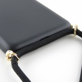 Hülle iPhone XR - Bio Eco-Friendly Vegan mit Handykette Necklace - Schwarz