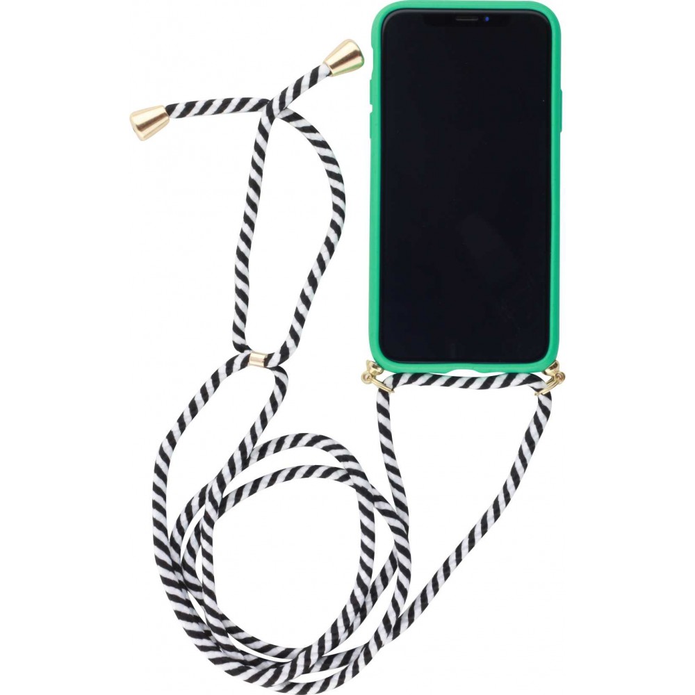 Hülle iPhone XR - Bio Eco-Friendly Vegan mit Handykette Necklace - Türkis