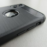 Hülle iPhone X / Xs - Brushed Carbon - Schwarz