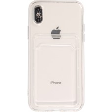 iPhone XR Case Hülle - Gummi mit Kartenhalter - Transparent