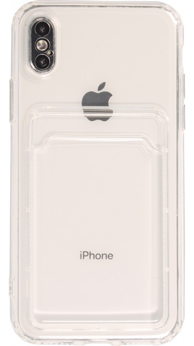 iPhone XR Case Hülle - Gummi mit Kartenhalter - Transparent