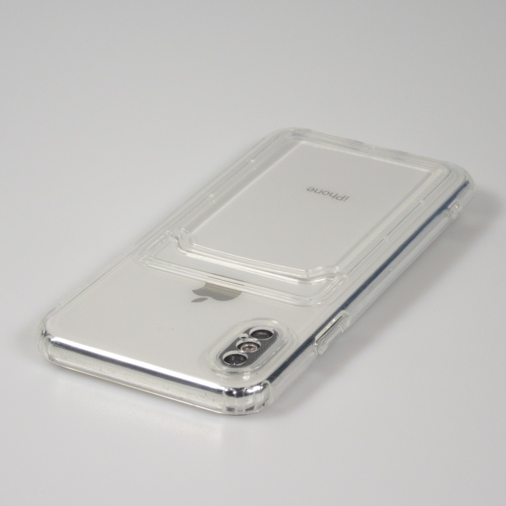 iPhone XR Case Hülle - Gummi mit Kartenhalter - Transparent