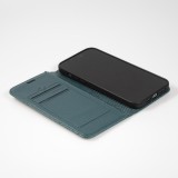 iPhone 14 Pro Max Leder Tasche - Flip Wallet prestige Design - Grün