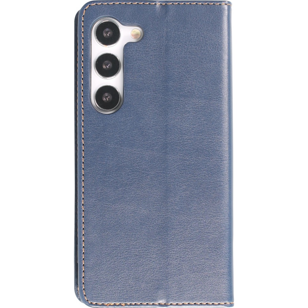 Fourre Samsung Galaxy S23 - Flip Shierre Shann cuir véritable - Bleu