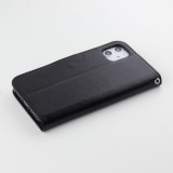 Hülle iPhone 13 mini - Premium Flip Leder Tasche - Schwarz