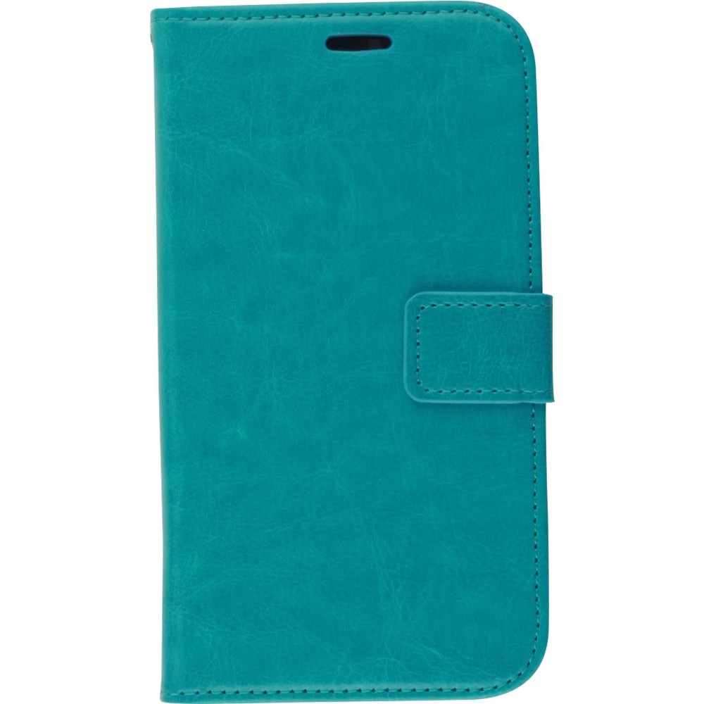 Hülle iPhone 13 mini - Premium Flip Leder Tasche - Türkis