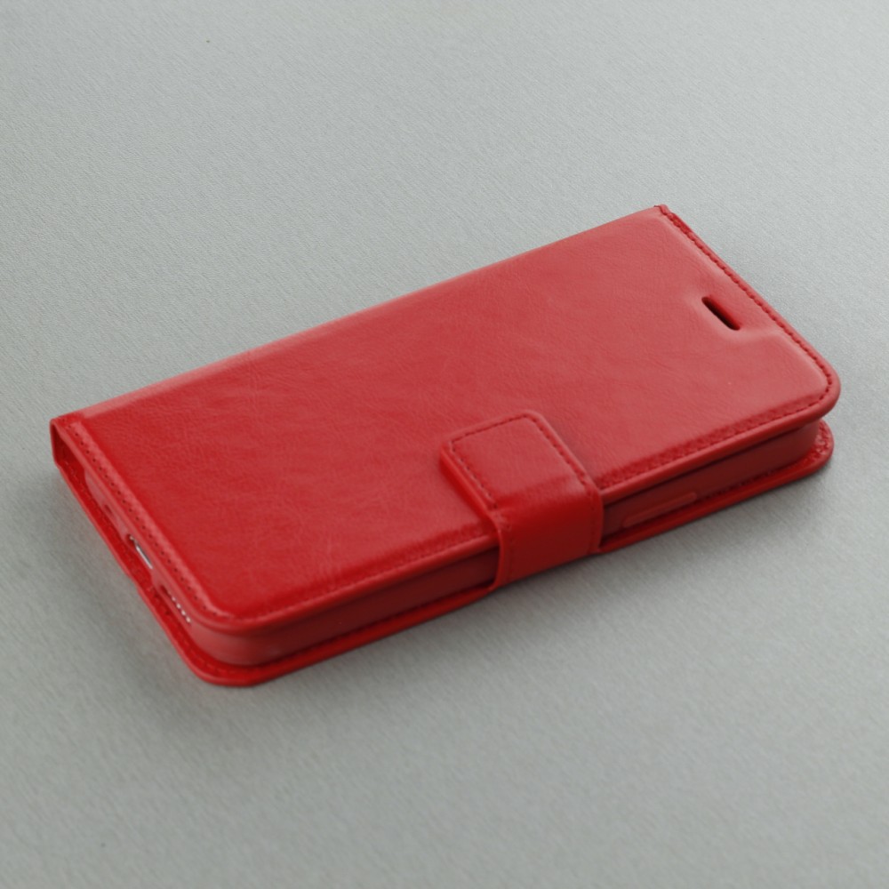 Hülle iPhone 16 Pro Max - Premium Flip Leder Tasche - Rot