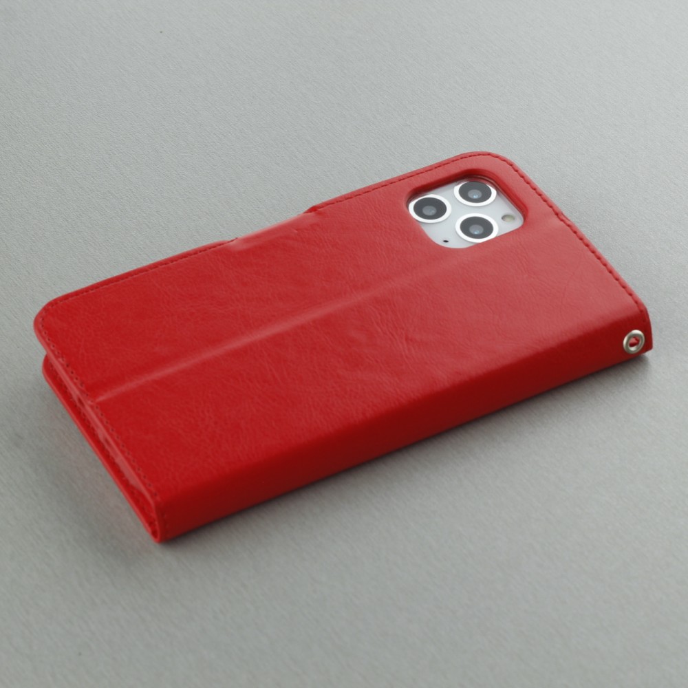 Hülle iPhone 16 Pro Max - Premium Flip Leder Tasche - Rot