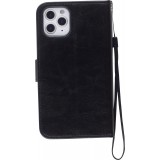 Hülle iPhone 12 / 12 Pro - Premium Flip Leder Tasche - Schwarz