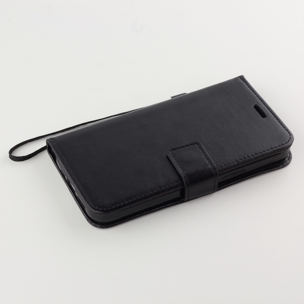 Hülle iPhone 12 / 12 Pro - Premium Flip Leder Tasche - Schwarz