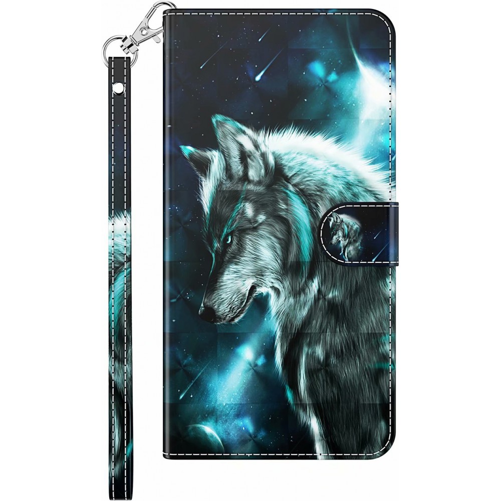 Hülle iPhone 15 Plus - 3D Flip Wolf Universe