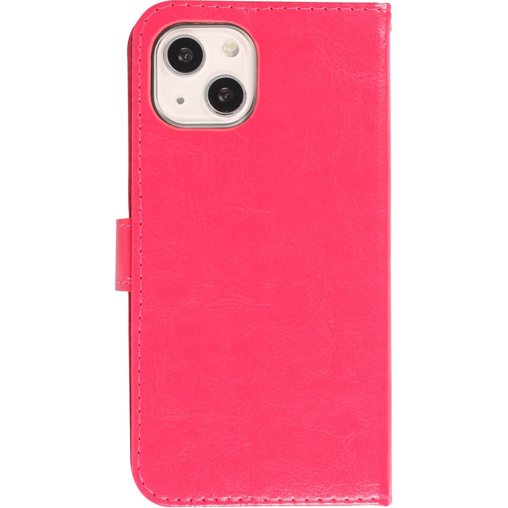 Hülle iPhone 16 Pro Max - Premium Flip Leder Tasche - Dunkelrosa