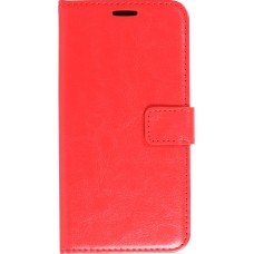 iPhone 14 Case Hülle - Premium Flip Leder Tasche - Rot