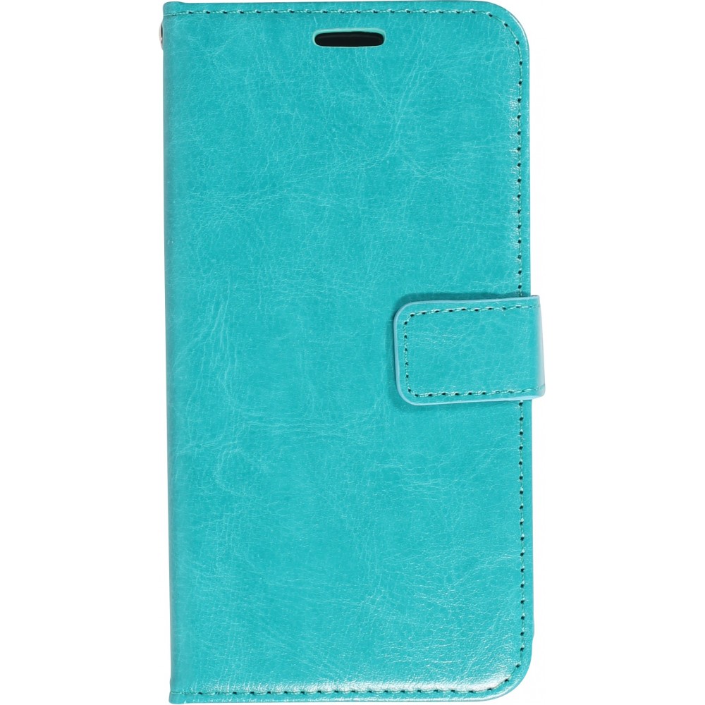 iPhone 14 Case Hülle - Premium Flip Leder Tasche - Türkis