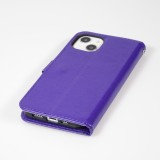 iPhone 14 Case Hülle - Premium Flip Leder Tasche - Violett