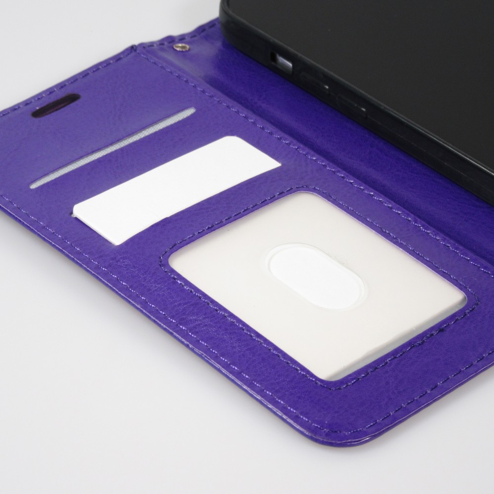 Hülle iPhone 16 Pro Max - Premium Flip Leder Tasche - Violett