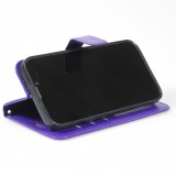 iPhone 14 Case Hülle - Premium Flip Leder Tasche - Violett