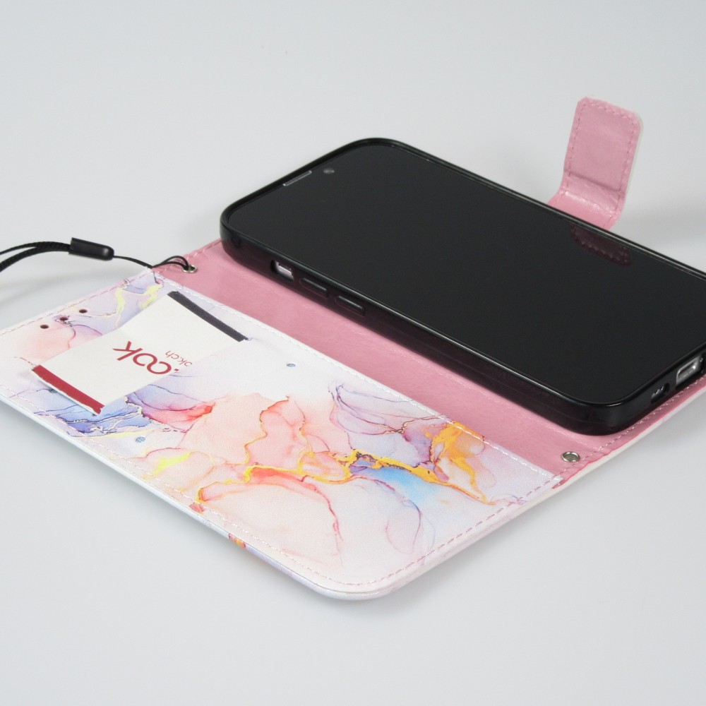 iPhone 12 / 12 Pro Case Hülle - Flip Wallet Liquid Color mit Magnet Verschluss - Sunrise