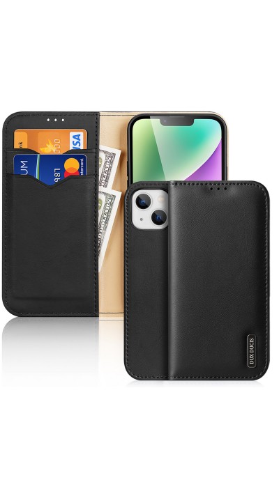 Fourre iPhone 15 - Dux Ducis Hivo RFID Flip Wallet - Noir