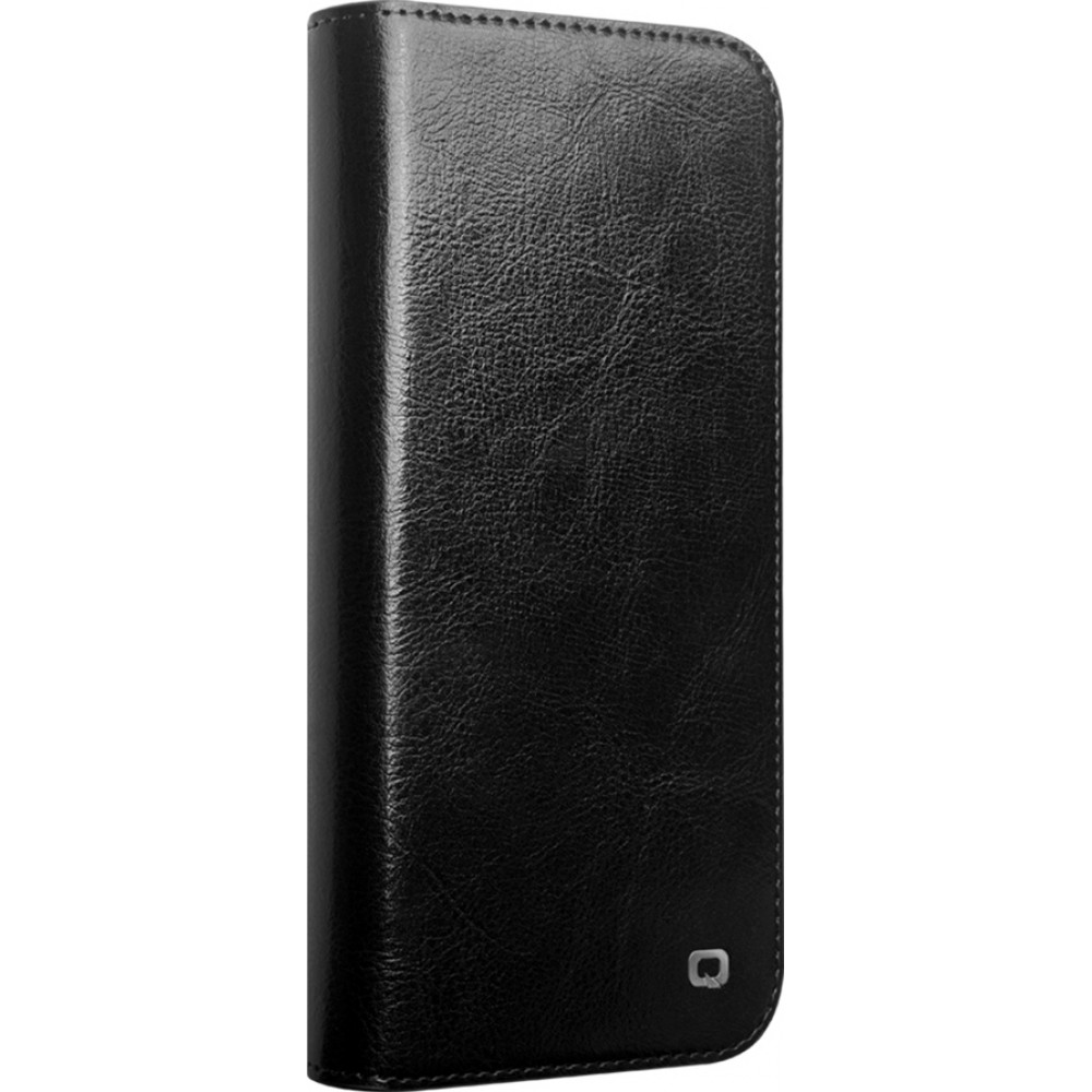 iPhone 16 Pro Max Case Hülle - Qialino Flip Classic Wallet Echtleder - Schwarz